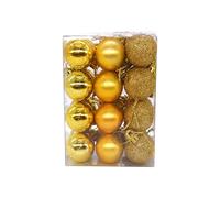 24 Pcs 30mm Christmas Ball Baubles Ornaments for Xmas Tree 3 Style Shatterproof Ornaments Hanging Balls Decoration for Birthday, Halloween, Holiday, Wedding, Christmas Tree Decorations