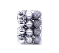 24 Pcs 30mm Christmas Ball Baubles Ornaments for Xmas Tree 3 Style Shatterproof Ornaments Hanging Balls Decoration for Birthday, Halloween, Holiday, Wedding, Christmas Tree Decorations