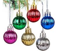 24 Pcs 30mm Christmas Balls Ornaments Mini Hanging Baubles Balls Shatterproof Christmas Tree Baubles with Strings for Xmas Holiday Wedding Party Decoration
