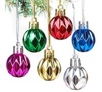 24 Pcs 30mm Christmas Balls Ornaments Mini Hanging Baubles Balls Shatterproof Christmas Tree Baubles with Strings for Xmas Holiday Wedding Party Decoration