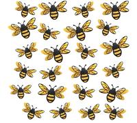 24 Pcs 3D Bee Stickers, 2 Size Bumble Bee Decor, Double Layer Glitter Realistic Bees Wall Stickers for Home,Party, Crafts, Embellishments Themed Decor