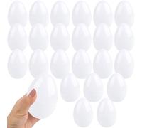 24 Pcs 4.4 Inch White Easter Egg Bulk DIY Paintable Fillable Easter Egg Large White Plastic Empty Eggshell Blank Openable Easter Eggs for Easter Hunt Party Favors Easter Basket Stuffers Fillers