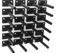 24 Pcs 4" Black Solid Steel Floating Shelf Bracket Blind Shelf Supports - Hidden Brackets for Floating Wood Shelves - Concealed Blind Shelf Support - Screws and Wall Plugs Included