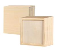 24 Pcs 5.9 x 5.9 Inch Pine Wood Panel Boards Unfinished Square Wood Painting Panel Boards for Crafts Paint DIY Drawing Pouring Art Projects
