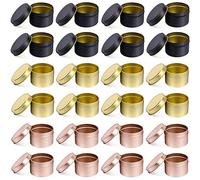 24 PCS 5 OZ Candle Making Containers, Decorative Round Metal Candle Tins Bulk, Reusable Candle Jars for DIY Candle Making, Arts Crafts Supplies, Dry Storage, Party Favor(5OZ,8 Black+8 Gold+8 RoseGold)