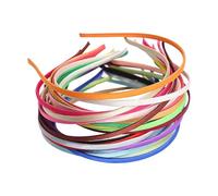 24 Pcs 5mm Colorful Thin Satin Headbands Fabric Covered Head Band Non Slip Cloth Hair Hoops Plain Ribbon Headbands Narrow Hair Bands Hair Accessories for Women Girls
