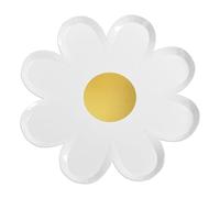 24 Pcs 9-Inch Daisy-Printed Paper Plate Flowers - Bohemian Disposable Party Plates, Retro 70s Themed Decor, Ideal for Spring Birthdays, Baby Showers, Bridal Showers & Weddings