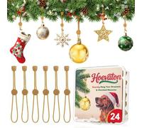 24 PCS Adjustable Christmas Bauble Hooks for Tree Decorations, Hoevaton Non-Slip Ornament Anchor for Hanging Small & Heavy Ornaments, Xmas Reusable Hangers for Tree, Wreath & Vine (Gold, 24 Count)