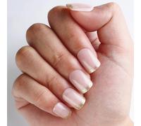 24 Pcs Artificial Nails French Tip Short Square Stick on Glossy False for Party