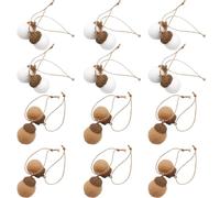 24 Pcs Autumn Tree Decorations, Acorn Hanging Decorations Bring Rope, Acorns for Crafts,DIY Home for Thanksgiving Christmas (White, Khaki)