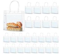24 PCS Back to School Teacher Appreciation Gift Bags with Handle Notebook Line Gift Bags First Day of School Party Favor PVC Clear Goodie Candy Bag for Kids Birthday Decor End of Year Graduation Gifts