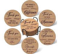 24 Pcs Back to School Thank You Cork Coasters, Inspirational Drink Absorbent Coasters for Teachers Students Classroom Desk Table Protection, School Appreciation Gifts, Wood Color(Wood Color)