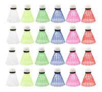 24 Pcs badminton shuttlecocks with high stability and durability, Lightweight Nylon Plastic Shuttlecocks, indoor outdoor badminton balls for sports, training, exercise, entertainment (coloured)