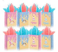 24 Pcs Baseball Splendor Gift Bags with 2 Dynamic Themes and 24 Vibrant Decorative Papers, Premium Party Favor Bags for Sports Galas, Celebrations and Professional Events