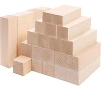 24 Pcs Basswood Carving Blocks, Soft Whittling Wood Basswood Blocks Bulk, Unfinished Wood Carving Block DIY Kit for Beginners Adults Kids, 2.8x2.8x15cm