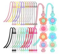 24 Pcs Beadable Bookmarks DIY Metal Blank Bar Bookmark Silver for Beads DIY Bookmarks Craft Jewelry Pendant Charm Gift for Book Lovers Student Teacher Office Supplies, 12 Colors