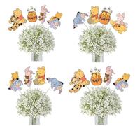 24 PCS Bear Party Decorations Centerpieces, Cute Table Toppers On Sticks Cutouts for Baby Shower Table Decorations Birthday Party Supplies