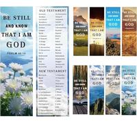 24 Pcs Bilingual Bible Spanish English Bookmarkers Reading Christian Religious Bookmarks Book List by Old and New Testament Chapter Bible Guide Fathers Day Church Gifts Inspirational Book Markers