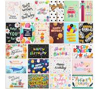 24 Pcs Birthday Cards with Envelopes, Greeting Cards Blank Inside, Bulk Colorful Happy Birthday Cards, for Doodle Celebrations, Office, Friends, Family, and Special Occasions (Black and white)