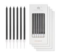 24 Pcs Black Birthday Candles,Happy Birthday Candles,Party Candle, Black Cake Decorations, Pearl Long Cake Candle for Girls Boys Men Women Birthday Party Decorations Wedding Anniversary Supplies