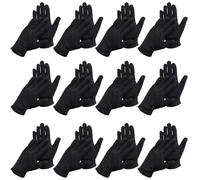 24 Pcs Black Cotton Gloves for Dry Hands & Eczema Relief, Soft Stretchy Breathable Fabric for Daily Use & Coin Handling, One Size Fits Most