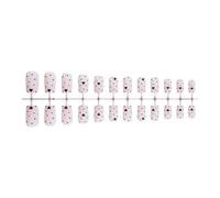 24 Pcs Black Heart False Nails Polkas Dots Artificial Nails Elegant Full Covers Stick On Nails Short Press On Nails