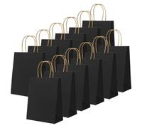 24 PCS Black Kraft Paper Bags,16x22x8cm Paper Party Bag With Twist Handles,Flat Bottom Kraft Bag Thick Party Gift-Bags for Kids Party Present,Birthday,Wedding Parties,Halloween,Christmas Bags
