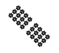 24 Pcs Black M8 Star Hand Nut with Hole, Knurled Grip | Copper Core, Nylon Body, Hex Socket Base, for Jigs, Fixtures, and Instrument Enclosures