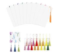 24 Pcs Blank Bookmarks Set, Make Your Own Bookmarks Book Page Markers for Book Lovers Reading DIY Crafts Gift Supplies, with 24 Colorful Tassels