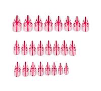 24 Pcs Bows False Nails Short Full Covers Stick on Nails Bows Press On Nails Christmas Gel Nails Tips Manicures Suppliss