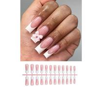 24 Pcs/Box Mediums Long Coffin False Nails Full Covers Stick On Nails French Styles Artificial Nails Press On Nails