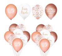 24 pcs Bride Balloons, Hen Party Latex Balloons, Hen Do Rose Gold "Team Bride" Letter Balloon, Hen Party Decorations for Bridal Shower "Omg! She's Getting Married" Wedding Hennight Party
