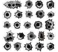 24 Pcs Bullet Hole Cruise Door Decorations Magnetic Bullet Hole Decals Fake Bullets Hole Car Magnets Bullet Hole Magnetic Stickers for Car Refrigerator, Crime Scene Game Prop, Western Party Supplies