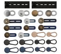 24 Pcs Button Extender for Trousers, 6 Styles Adjustable Waistband Extender