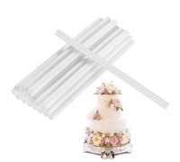 24 Pcs Cake Dowels for Tiered Cakes, 9.44" Cake Supports for Tiered Cakes, Plastic Cake Support Rods, Cake Dowel Rods Set, White Cake Stand Sticks for Tiered Cake Construction Stacking Supporting