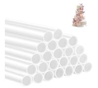 24 Pcs Cake Dowels for Tiered Cakes | Re-usable Plastic Cake Supports | 11.8 Inch Heavy Duty Cake Pillars, Stacking Sticks, Wedding & Party Cake Construction Rods