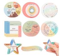 24 Pcs Calm Stickers for Anxiety Sensory Stickers 8 Styles Tactile Calm Breathing Stickers Reusable Adhesives Anxiety Anti Stress Calm Stickers for Teens Adults Stress Relief