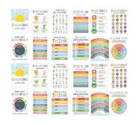 24 PCS Calming Corner Posters,Emotions Poster Feelings Wheel Chart for Kids,Calm Down Corner Supplies for Preschool Home Toddler Teachers Classroom Mental Health Wall Decorations