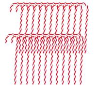 24 Pcs Candy Cane Christmas Decorations, Christmas Tree Red and White Candy Cane Hanging Ornaments, Plastic Candies Canes, for New Years Xmas Holiday Home Indoor Outdoor Party Decor (15cm)
