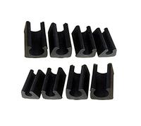 24 Pcs Chair Leg Caps U-Shaped Tube Sleeve Tube Clamp Floor Protectors Plastic for Foot Covers on Most Furniture (Black)