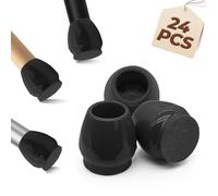 24 Pcs Chair Leg Floor Protectors - Small Round (Fit Diameter: 15-20mm) - Extra Thick Felt Pads with Reinforced Base - Anti-Slip, Anti-Scratch & Noise-Reducing - Black