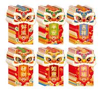 24 Pcs Chinese New Year Red Envelopes, Red Packets Lunar Year of The Horse 2026, Embossed Bronzing Foil Money Envelopes for Cash Gifts New Year Decorations(E)