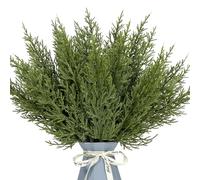24 Pcs Christmas Artificial Pine Branches, 32cm Christmas Pine Needles Branches Artificial Christmas Greenery Faux Evergreen Cedar Sprigs Branches for Xmas wreath making DIY Decorations (Green)