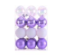 24 Pcs Christmas Baubles 60Mm Christmas Tree Decorations Tree Pendants Ornaments Balls Hanging Decorations For Xmas Holiday Party Decor (Light Purple)