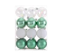 24 Pcs Christmas Baubles 60Mm Tree Decorations - Ornaments Balls Hanging Pendants for Xmas Holiday Party Decor (Green)
