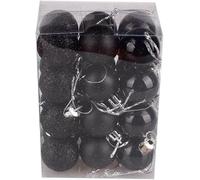 24 pcs Christmas Baubles, Christmas Balls Ornaments for Xmas Tree Decor, Xmas Holiday Wedding Party Decorations Home Festival Decors (black)