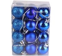 24 pcs Christmas Baubles, Christmas Balls Ornaments for Xmas Tree Decor, Xmas Holiday Wedding Party Decorations Home Festival Decors (blue)