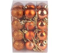 24 pcs Christmas Baubles, Christmas Balls Ornaments for Xmas Tree Decor, Xmas Holiday Wedding Party Decorations Home Festival Decors (copper)