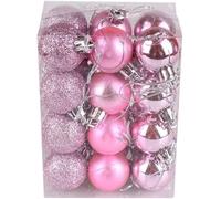 24 pcs Christmas Baubles, Christmas Balls Ornaments for Xmas Tree Decor, Xmas Holiday Wedding Party Decorations Home Festival Decors (pink)