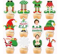 24 Pcs Christmas Cupcake Toppers Christmas Cake Decorations Buddy The Elf Decorations Elf Party Decorations